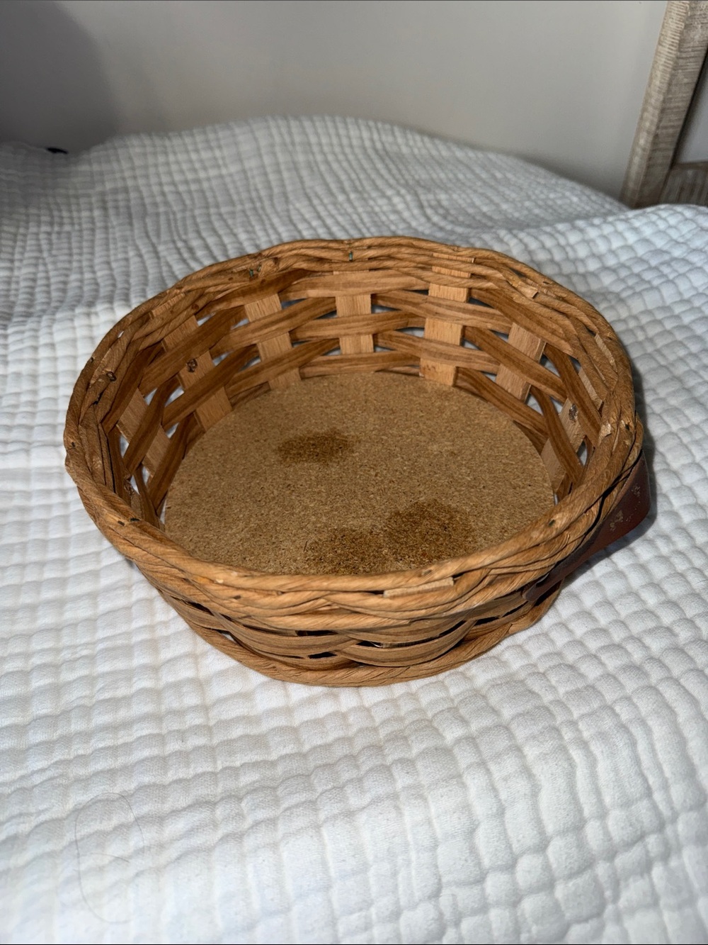 VTG Made for Pyrex 024, 624, 684 casserole dish Woven Round Basket with handles